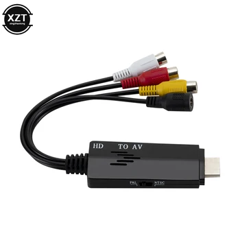 1080PHD HDMI suderinamus su AV RCA Kabelis Juoda Konverteris Adapterio Kabelį STB į Senas TV su HDMI suderinama Įvesties RCA Išvesties prievadas