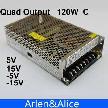 120W C Quad output 5V 15V -5 -15v impulsinis maitinimo šaltinis AC DC MVAĮ
