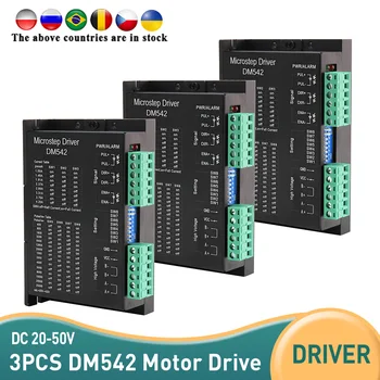 3PCS DM542 Nema23 Nema34 Stepper Motor Driver 57 86 Serija 2-Etapas Skaitmeninis Stepper Motor Driver 3D Spausdintuvų Priedai