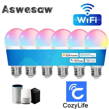 8Pcs 15W WiFi Smart Lemputė E27 LED RGB Lempos Dirbti su Alexa/ 