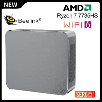 Beelink AMD Ryzen 7 5 Mini PC 7735HS 5800H 5500U SER6 Pro SER5 Laimėti 11 Pro Žaidimų Kompiuterį WiFi6 4K DDR4 NVME SSD