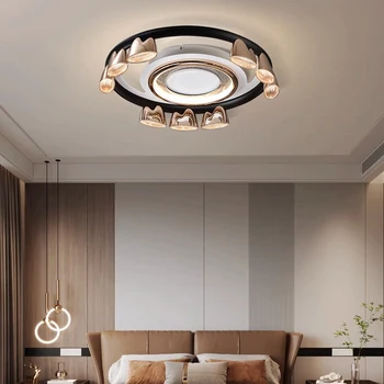 BOSSEN šiuolaikinės geležies liustra LED aukso turas gyvenamojo kambario, valgomojo, miegamojo lubų pakabukas lemputė.