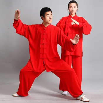 Chi Kung Fu Vienodas Tradicinės Kinų Apranga Ilgas Rankovėmis Wushu TaiChi Vyrų KungFu Vienodai Tiktų Uniformos Pratybų Drabužiai