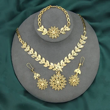Etiopijos Afrikos Nuotaka Grandinės Juvelyrikos Rinkiniai 21k Auksą, Sidabrą, Artimųjų Rytų Dubajus Visą Jewelrys Prabanga Vestuves Priedai