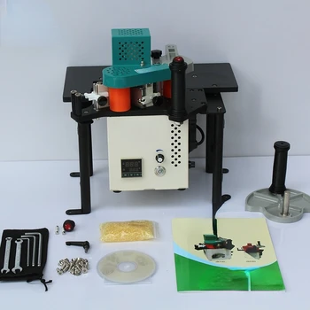 Greitis reguliuojamas nešiojamų mažos apvalios valdybos briaunų laminavimo staklės spaudos mašinos