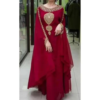 Kaštoninės Royal Dubajus Kaftan Marokas Farasha Maxi Abaja Šalies Rūbas Šiuolaikinės Arabų Suknelė