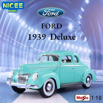 Maisto 1:18 1939 Ford Deluxe Modeliavimas Lydinio Baigė Automobilio Modelį su Pagrindo Kolekcijos Papuošalas Dovanų, B600