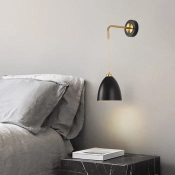 Miegamojo lovos sienos lempos minimalistinės šiuolaikinio dizainerio gyvenimo, kambaryje sofa-lova, fono sienos lempos Šiaurės kūrybos eilėje priedai veltiniams, vilna lempa