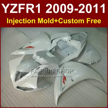 Naujas baltos spalvos Įpurškimo pelėsių Motociklų dalys YAMAHA purvasargiai YZF-R1 09 10 11 12 YZF R1 2009 m. 2010 m. 2011 m. kėbulo YZF1000 +7Gifts