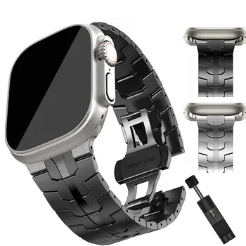 Nerūdijančio Plieno Dirželis Apple Watch Band Ultra 49mm 44mm 45mm 42mm 41mm 40mm 38mm Sporto Watchband Iwatch Serise 8 7 6 5 4 Juostos
