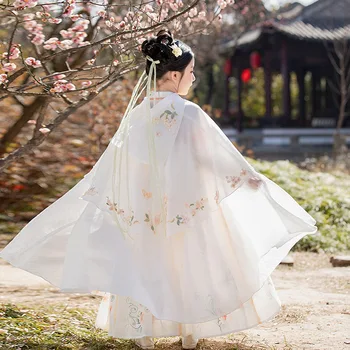 Panda Bady 2023 Naujo Stiliaus ilgomis Rankovėmis Hanfu Suknelė Mergaitėms, Kinų Stiliaus Princesė Suknelė su Tang Kostiumas Siuvinėjimas