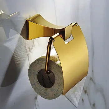 Prie sienos tvirtinamas prabanga, žalvario, vario, aukso Tualetinio Popieriaus Laikiklį aukso Audinio Juosta Vonios aksesuarai--ML440