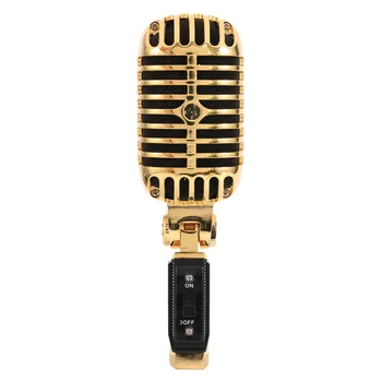Profesinės Laidinio Senovinių Klasikinių Mikrofonas Dinaminis Vokalinis Mikrofonas Mikrofonas pasirodymą Gyvai, Karaoke(Auksas)
