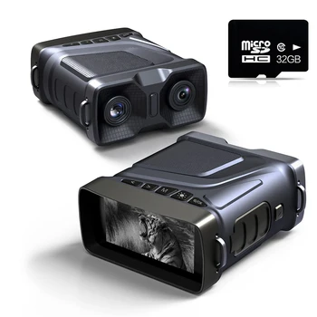 S1 Naktinio Matymo Žiūronai 720P 10X Optinis Visiškai Tamsus Skaitmeninis ir SPINDULIŲ Teleskopas 32 GB, 3.5' Ekranas, Foto Video Įrašyti Medžioklės Kameros