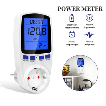 Skaitmeninis Wattmeter Ammeter Voltmeter 220V AC Elektros Skaitiklis Elektros Suvartojimo Skaitiklio Įtampos Lizdą Kwh Dažnio Energijos Skaitiklis