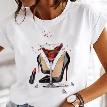T-marškinėliai Moterims 2022 Drabužių Saldus Vynas Spausdinti Mergina 90-ųjų Animacinių filmų Spausdinimo Rūbų, Grafinis Marškinėlius Viršuje Lady Spausdinti Moterų Tee Marškinėliai