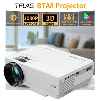 TFlag Mini LED X1 Projektorius A8 1080P 5000 Liumenų Vaizdo Proyector Nešiojamas Išmanųjį telefoną, namų Kino sistemos, Namų